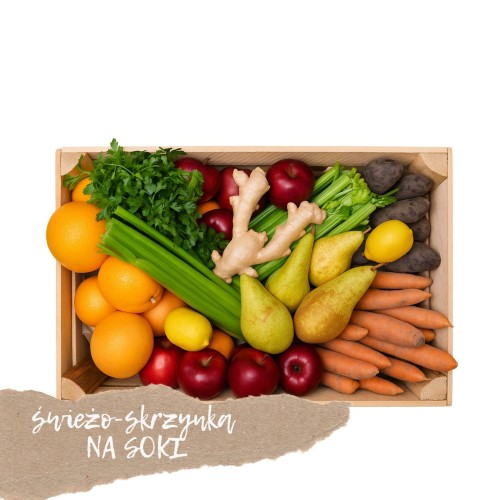 Box warzyw i owoców na soki Box warzyw i owoców na soki – zestaw świeżych, soczystych produktów idealnych do wyciskania soków i smoothie, bogaty w witaminy i antyoksydanty 