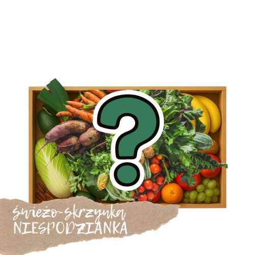 Box warzyw i owoców niespodzianka Box warzyw i owoców niespodzianka – sezonowy zestaw świeżych, losowo dobranych owoców i warzyw prosto od rolników, pełen smaku i witamin 