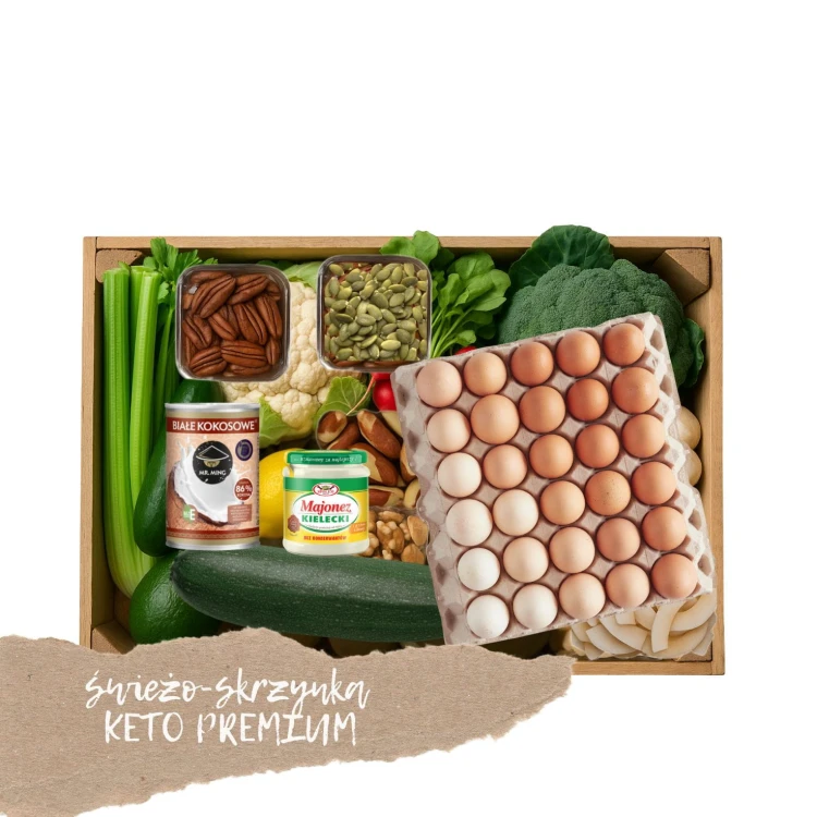 Box warzyw i owoców Keto Box warzyw i owoców Keto – zestaw świeżych produktów o niskiej zawartości węglowodanów, idealnych do diety ketogenicznej i low-carb