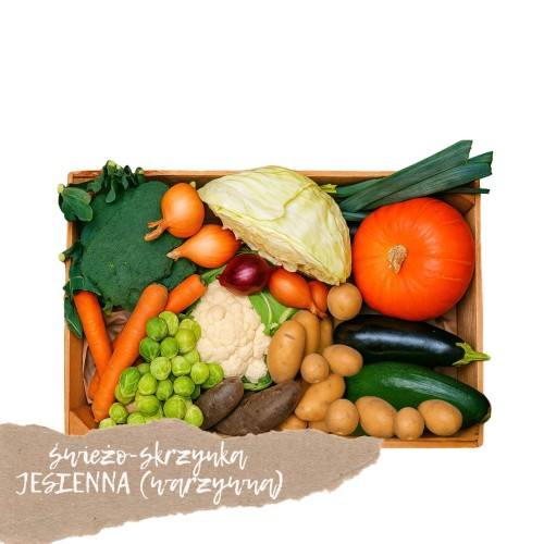 Box warzywny rodzinny – jesienny Box warzywny rodzinny jesienny – zestaw sezonowych warzyw na jesień, bogaty w witaminy, idealny do zup, pieczenia i domowych obiadów
