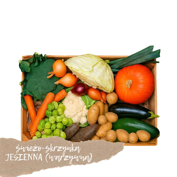 Box warzywny rodzinny – jesienny Box warzywny rodzinny jesienny – zestaw sezonowych warzyw na jesień, bogaty w witaminy, idealny do zup, pieczenia i domowych obiadów