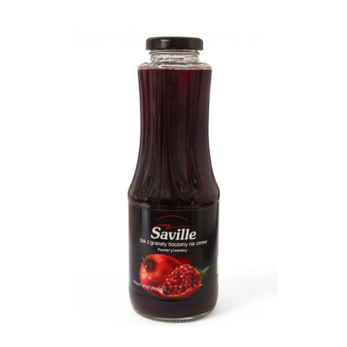 Sok z granatu Saville 1 l Sok z granatu Saville 1 l – naturalny sok tłoczony na zimno, 100% z owoców granatu, bez cukru i konserwantów 